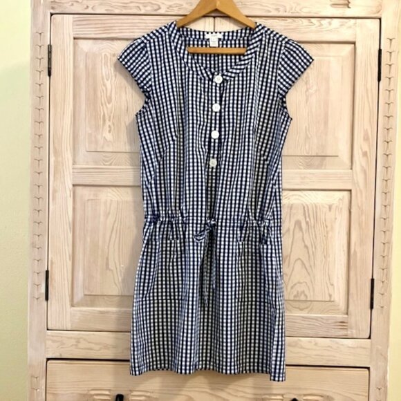 J. Crew Dresses & Skirts - J Crew Gingham Minidress Olivia Cap Sleeves Preppy …